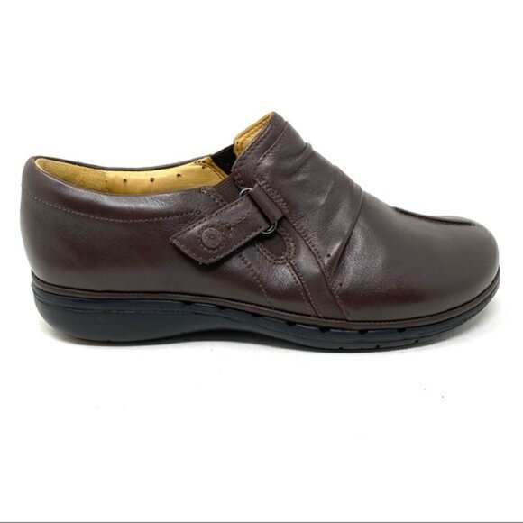 Clarks Shoes - Clarks Un Casey Dark Brown Leather comfort loafer shoes NARROW